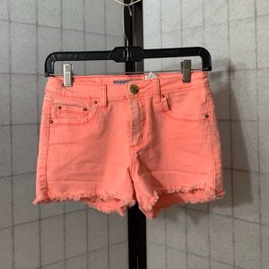 Salmon High Waisted Jean Shorts